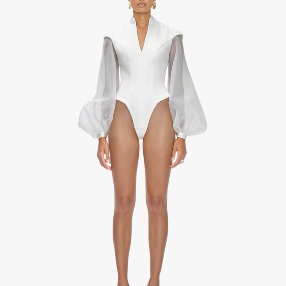 Andrea Iyamah Odon Bubble Sleeve Leotard